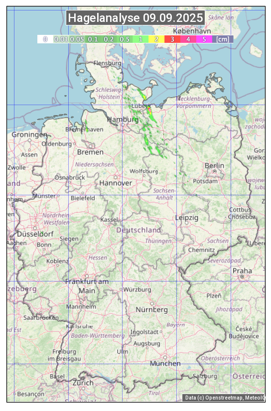 Karte mit Unwetteranalyse