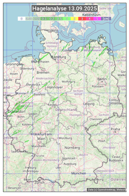 Karte mit Unwetteranalyse
