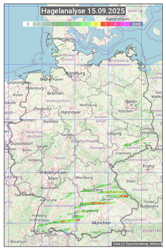 Karte mit Unwetteranalyse
