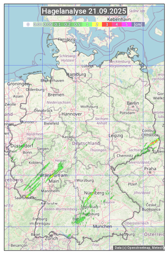 Karte mit Unwetteranalyse