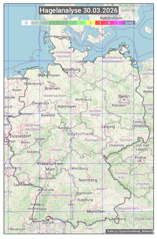 Karte mit Unwetteranalyse