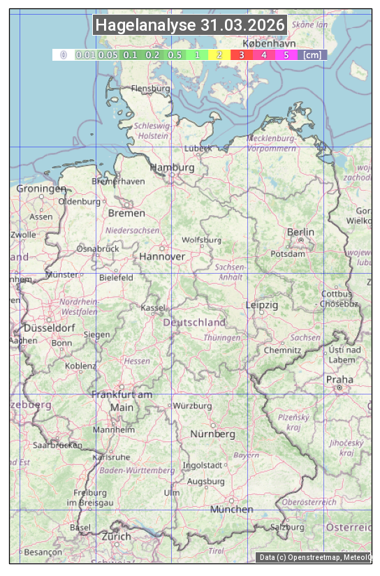 Karte mit Unwetteranalyse