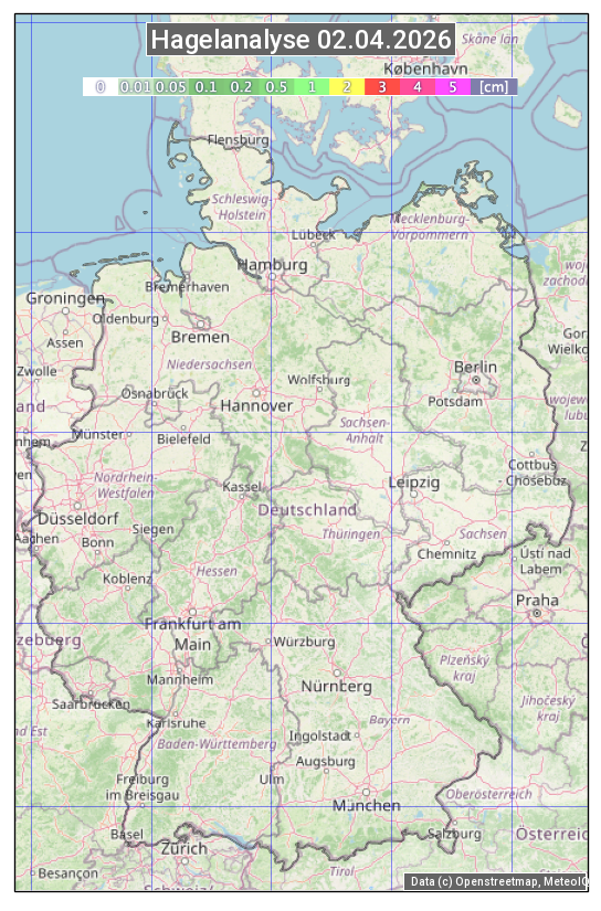 Karte mit Unwetteranalyse