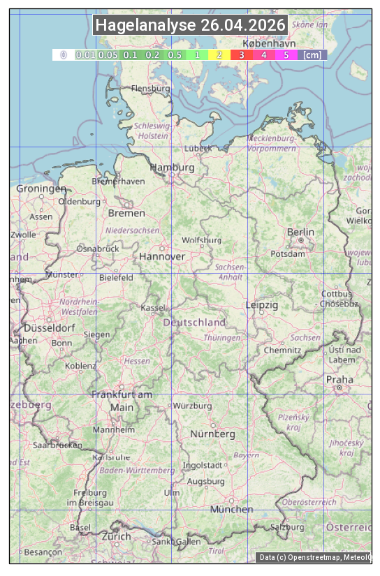 Karte mit Unwetteranalyse