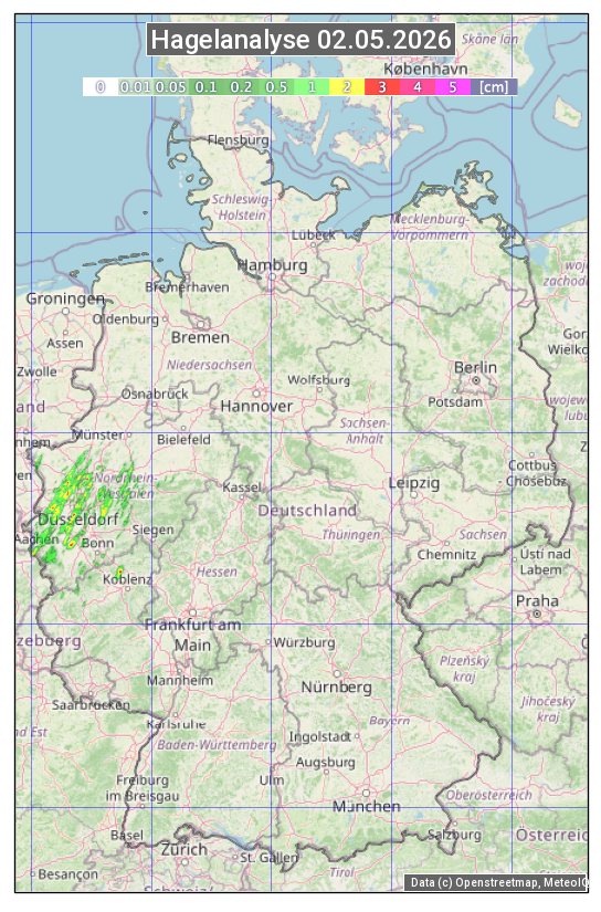 Karte mit Unwetteranalyse