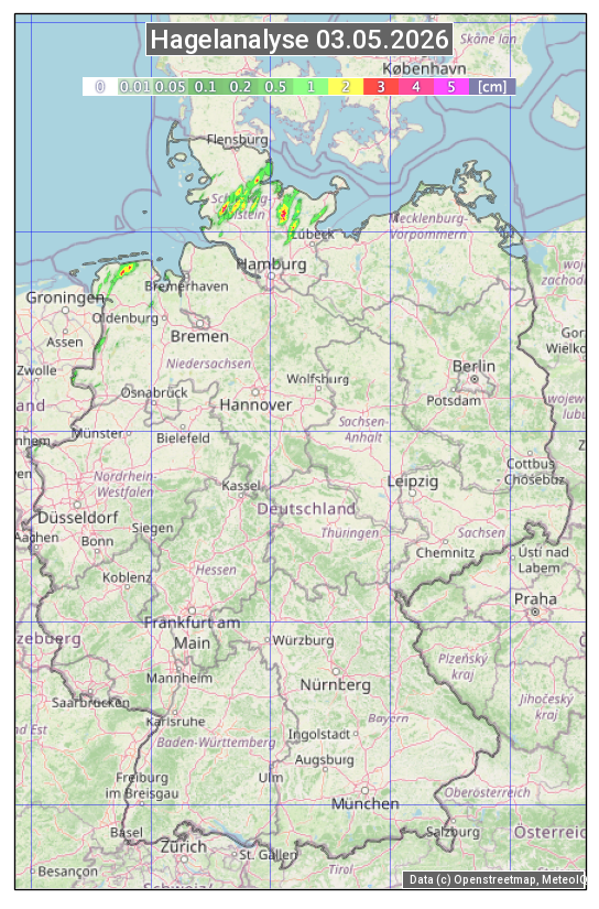 Karte mit Unwetteranalyse