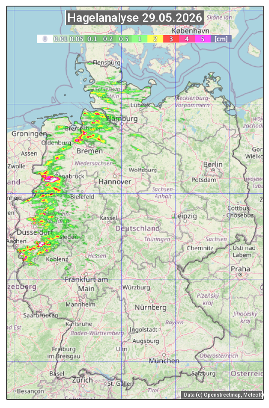 Karte mit Unwetteranalyse
