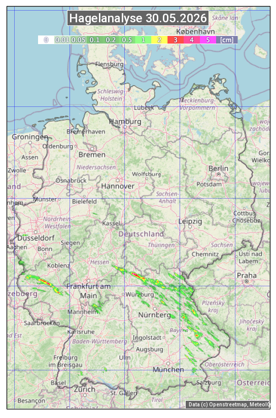 Karte mit Unwetteranalyse