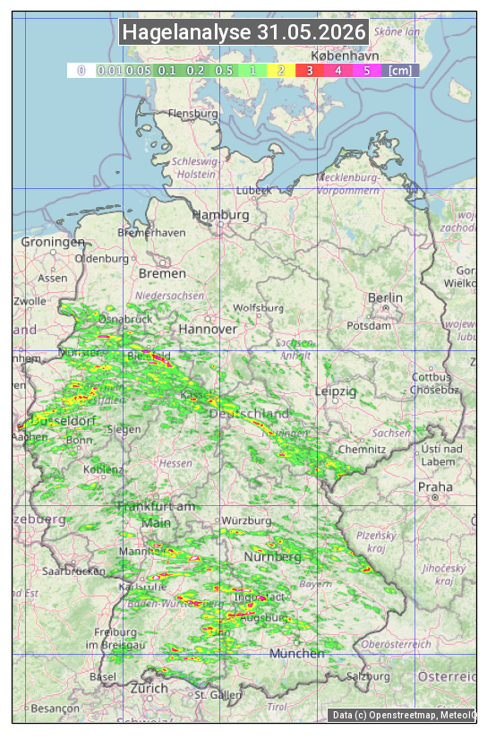 Karte mit Unwetteranalyse