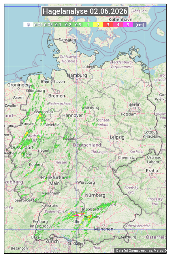 Karte mit Unwetteranalyse