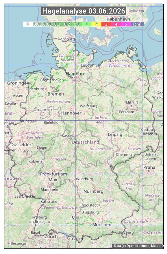 Karte mit Unwetteranalyse