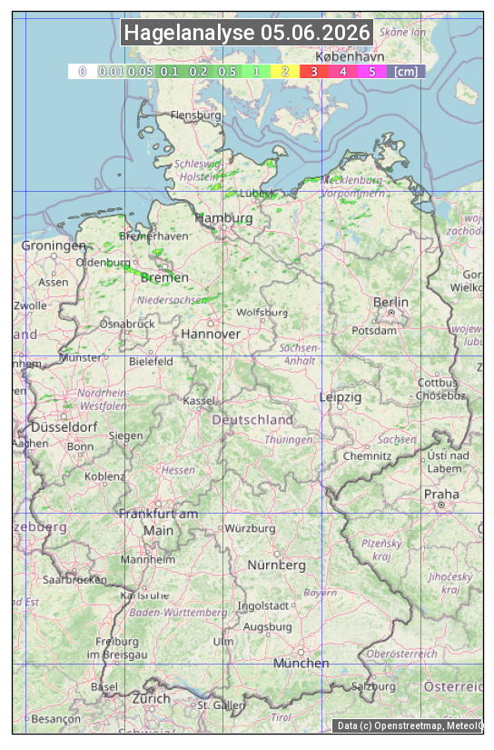 Karte mit Unwetteranalyse