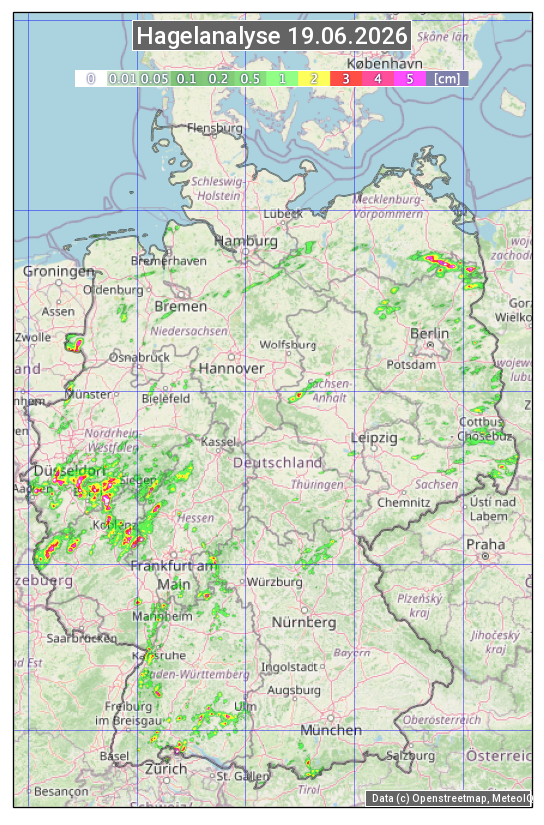 Karte mit Unwetteranalyse