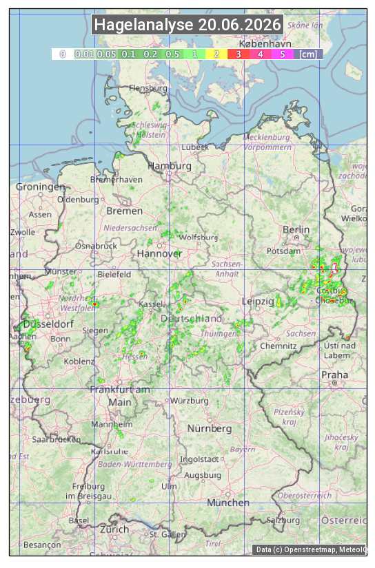 Karte mit Unwetteranalyse