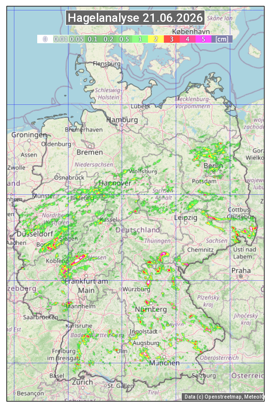 Karte mit Unwetteranalyse