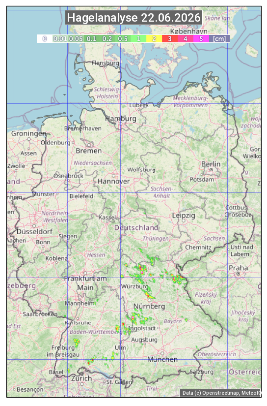 Karte mit Unwetteranalyse