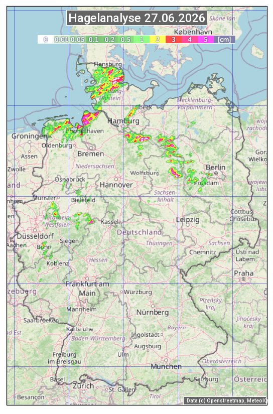 Karte mit Unwetteranalyse