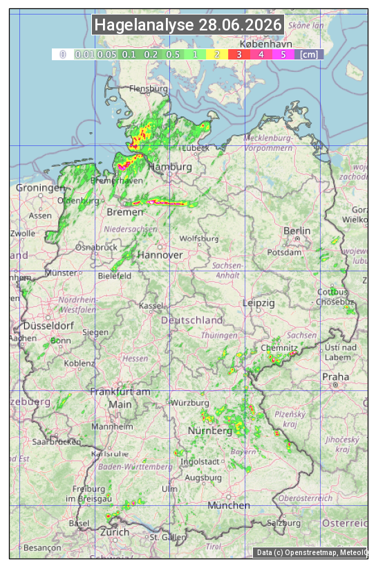 Karte mit Unwetteranalyse