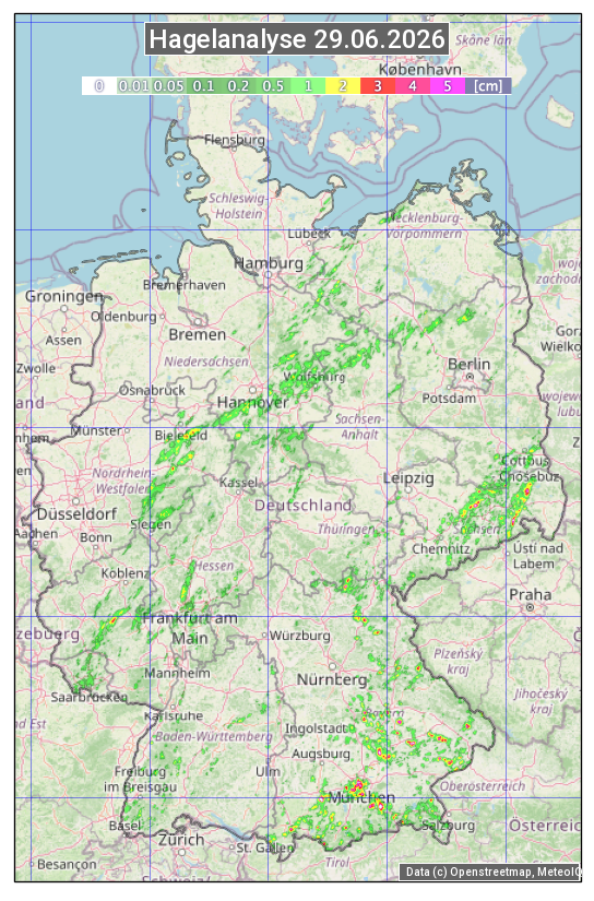 Karte mit Unwetteranalyse