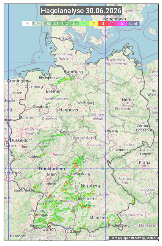 Karte mit Unwetteranalyse