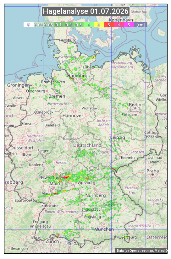 Karte mit Unwetteranalyse