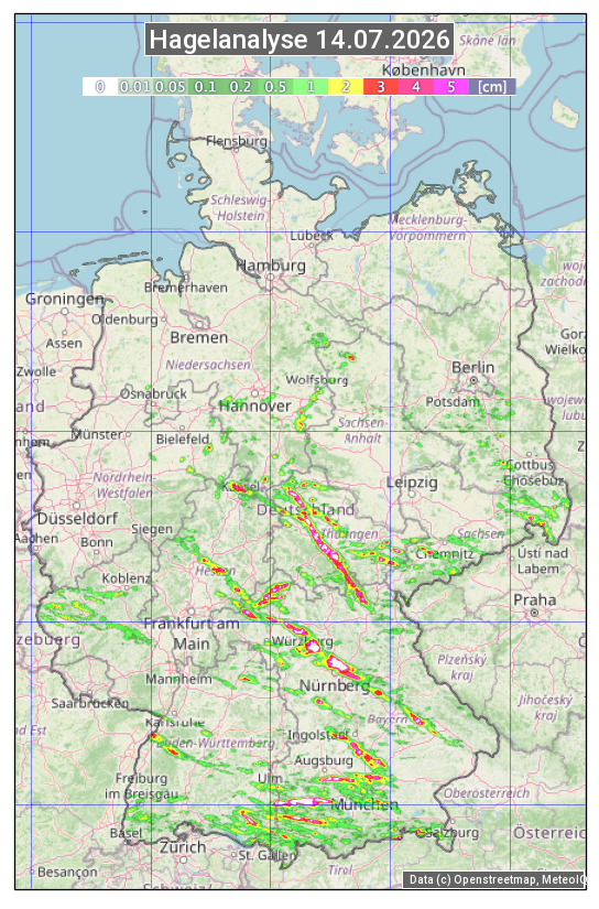 Karte mit Unwetteranalyse