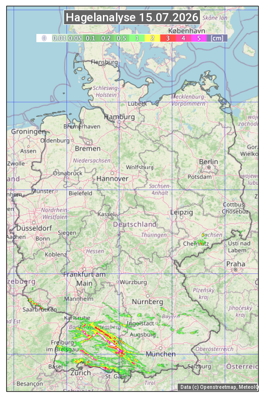 Karte mit Unwetteranalyse