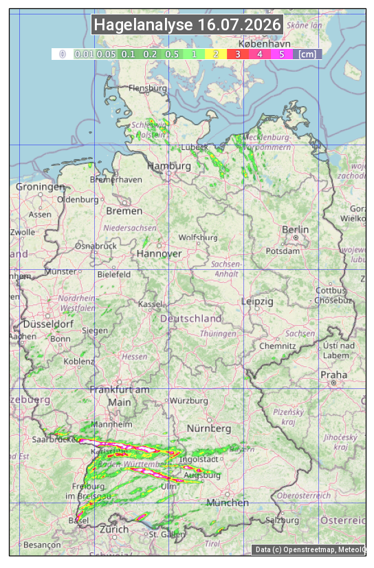 Karte mit Unwetteranalyse