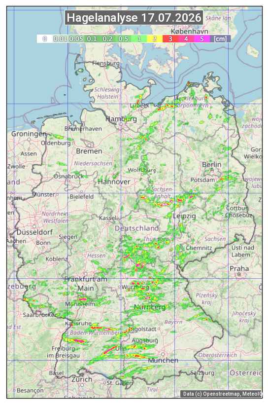 Karte mit Unwetteranalyse