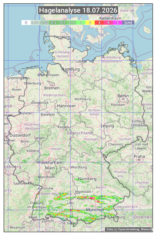 Karte mit Unwetteranalyse