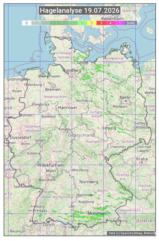 Karte mit Unwetteranalyse