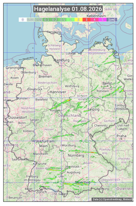 Karte mit Unwetteranalyse