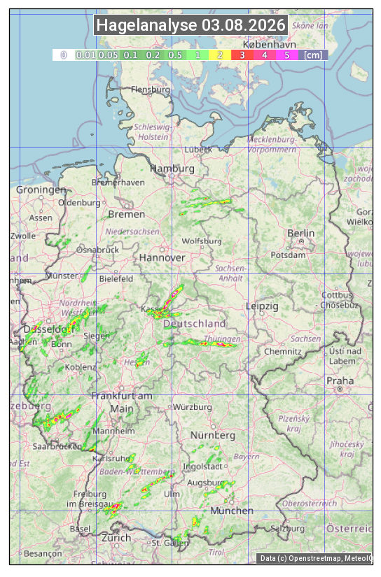 Karte mit Unwetteranalyse
