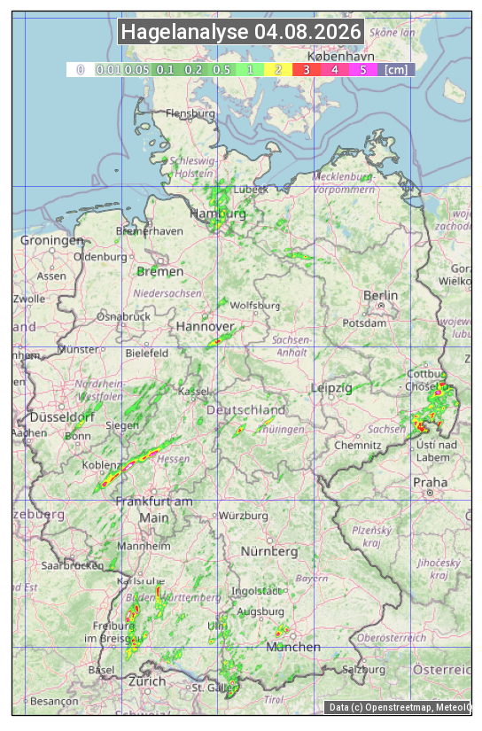 Karte mit Unwetteranalyse