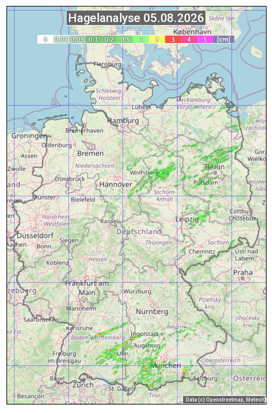 Karte mit Unwetteranalyse