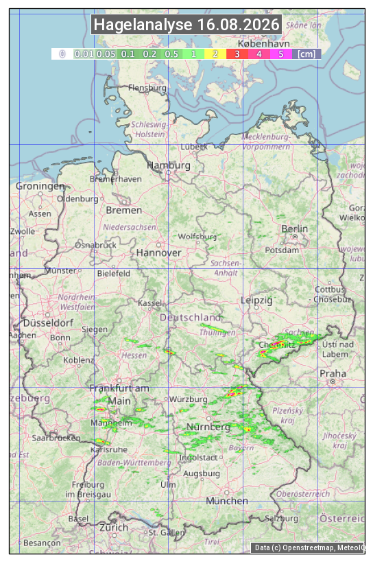 Karte mit Unwetteranalyse