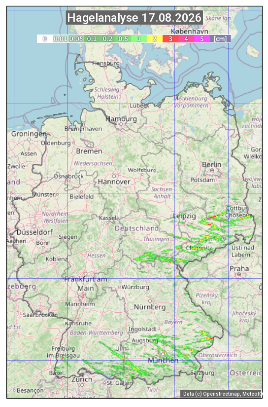 Karte mit Unwetteranalyse