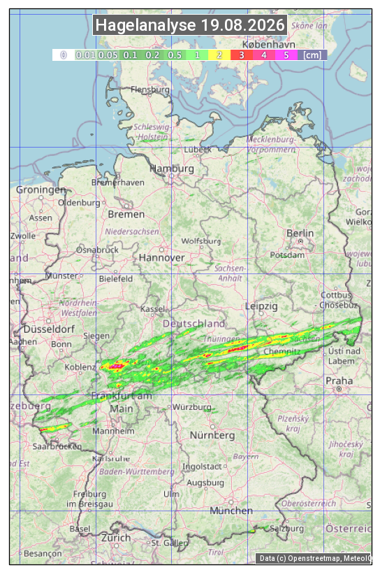 Karte mit Unwetteranalyse