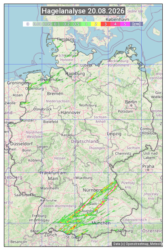 Karte mit Unwetteranalyse