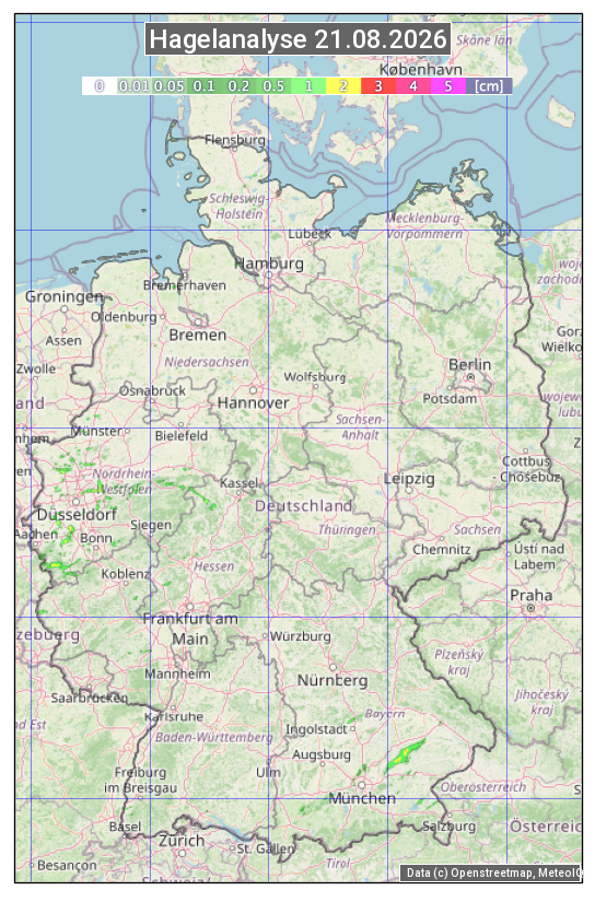 Karte mit Unwetteranalyse