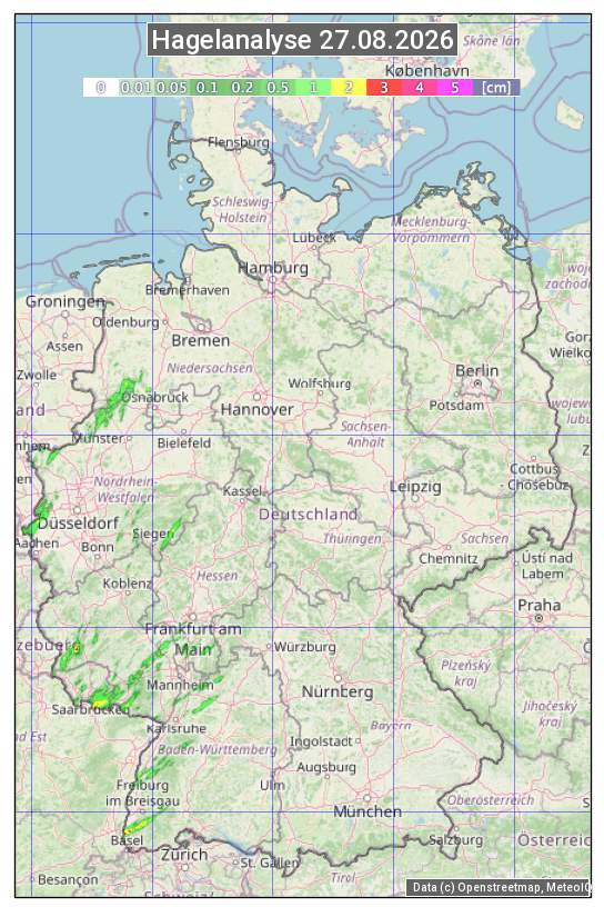 Karte mit Unwetteranalyse