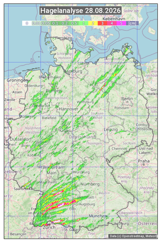 Karte mit Unwetteranalyse