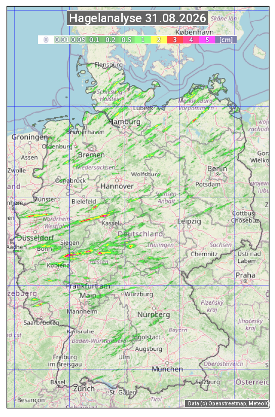 Karte mit Unwetteranalyse