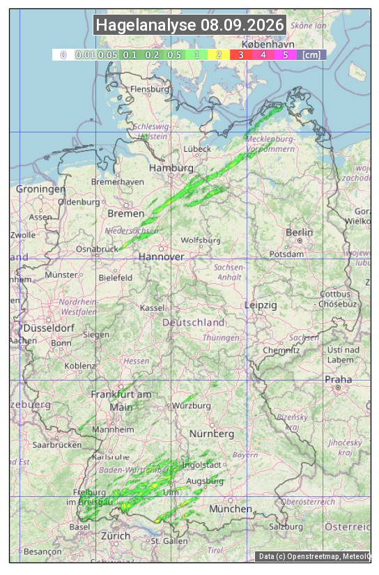 Karte mit Unwetteranalyse