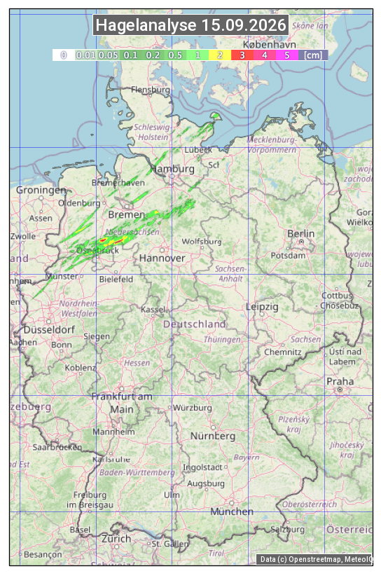 Karte mit Unwetteranalyse