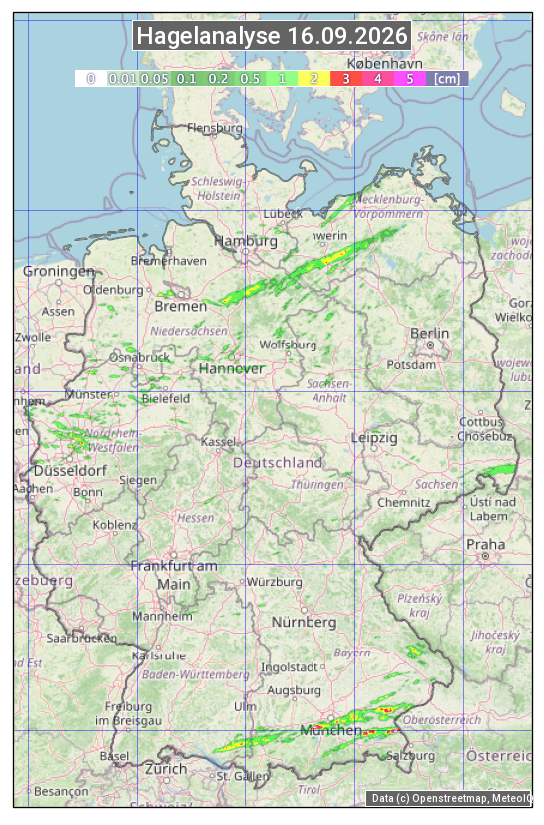 Karte mit Unwetteranalyse