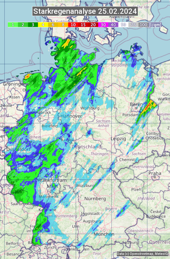 Karte mit Unwetteranalyse