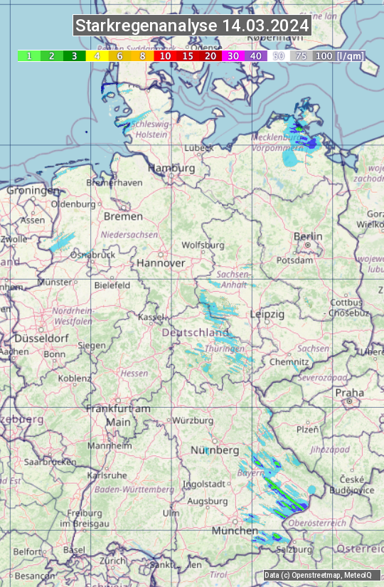 Karte mit Unwetteranalyse