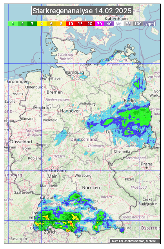 Karte mit Unwetteranalyse