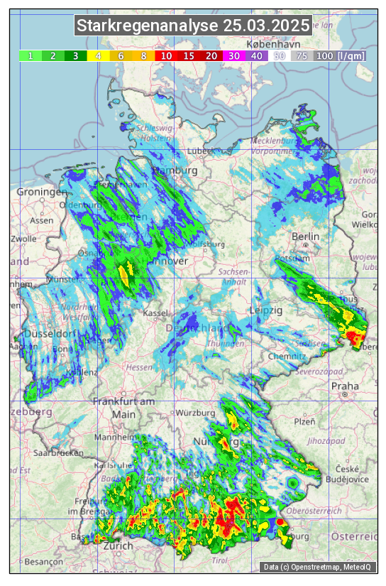 Karte mit Unwetteranalyse